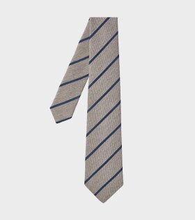 Spaced Stripe Tie Grey