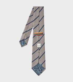 Spaced Stripe Tie Grey