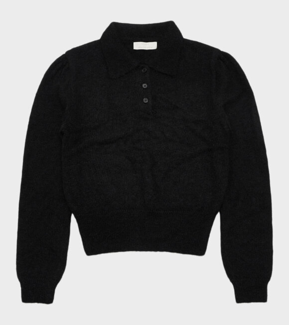 Amomento - Mohair Collar Knit Black