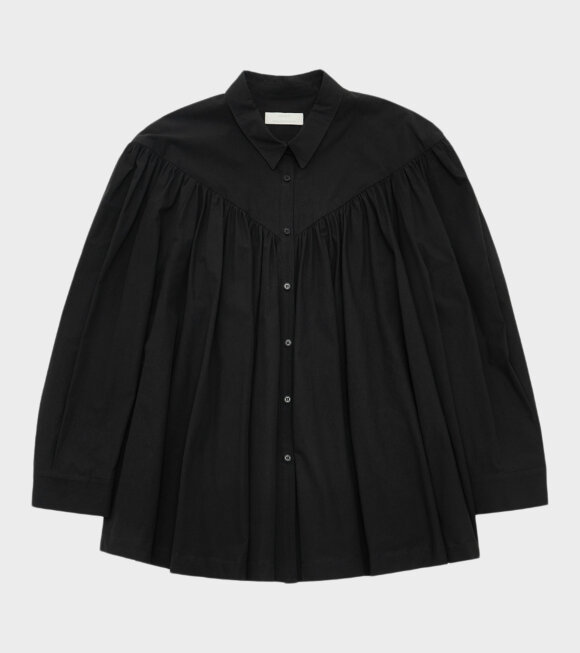 Amomento - Yoke Shirring Shirt Black