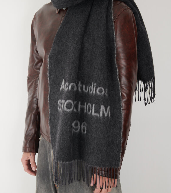 Acne Studios - Logo Jacquard Scarf Black/White