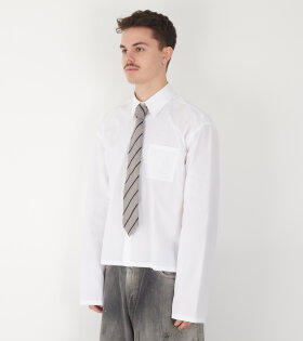 Spaced Stripe Tie Grey