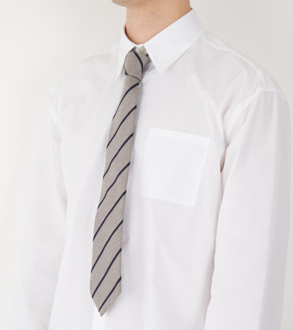 Paul Smith - Spaced Stripe Tie Grey