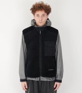 Wool Boa Vest Black 