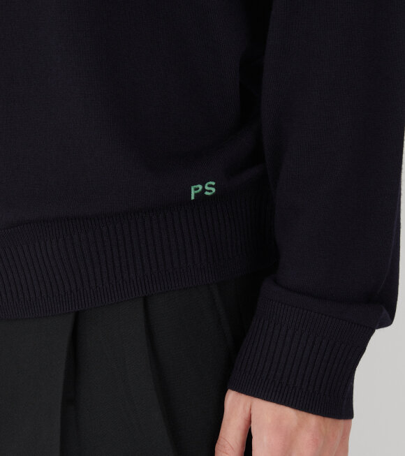 Paul Smith - Merino Wool Crewneck Sweater Navy/Green