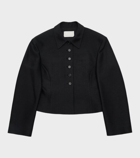 Amomento - Wool Silk Button Up Jacket Black