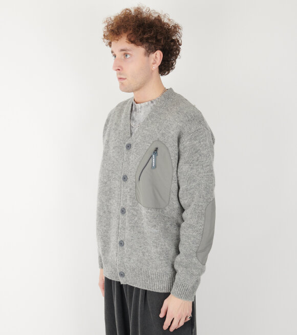 And Wander - Shetland Wool Cardigan Grey 