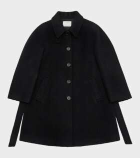 Alpaca Raglan Coat Black