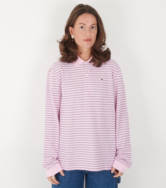 Saks Potts - Serena Polo Shirt Berry Stripe