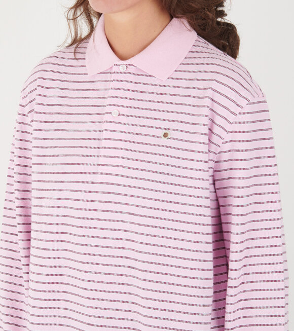 Saks Potts - Serena Polo Shirt Berry Stripe