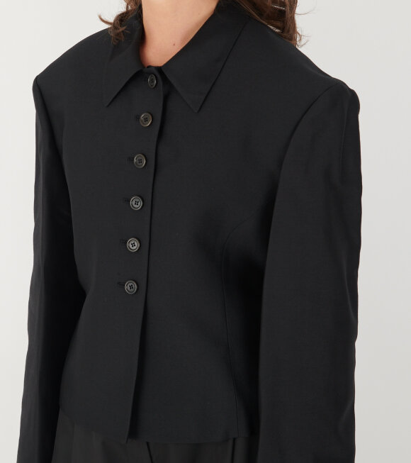 Amomento - Wool Silk Button Up Jacket Black