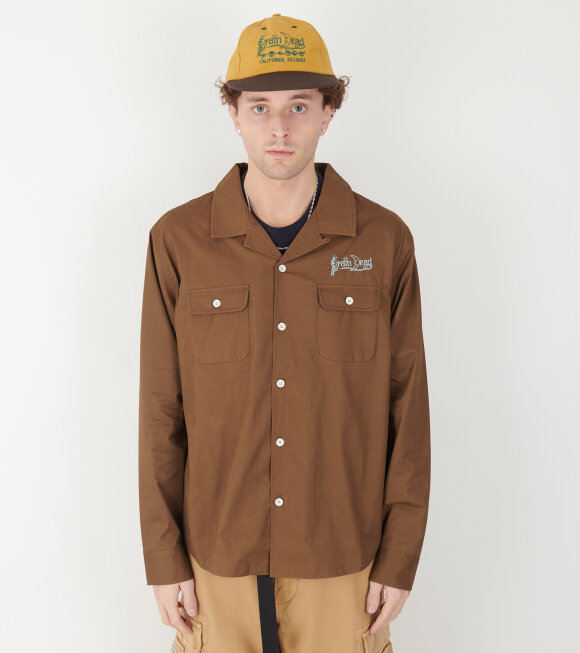 Brain Dead - Poplin Camp Collar Shirt Chocolate