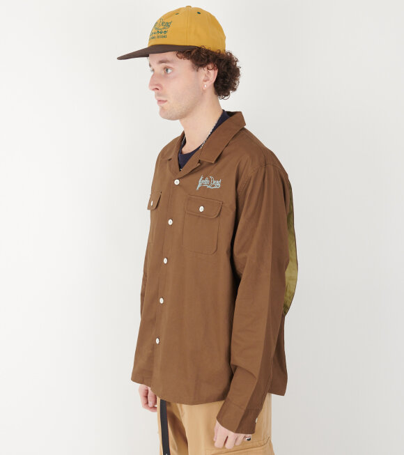 Brain Dead - Poplin Camp Collar Shirt Chocolate