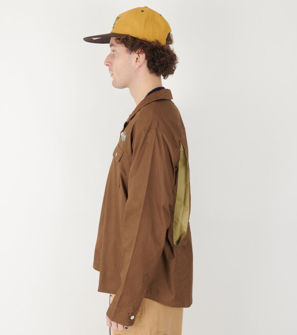 Brain Dead - Poplin Camp Collar Shirt Chocolate