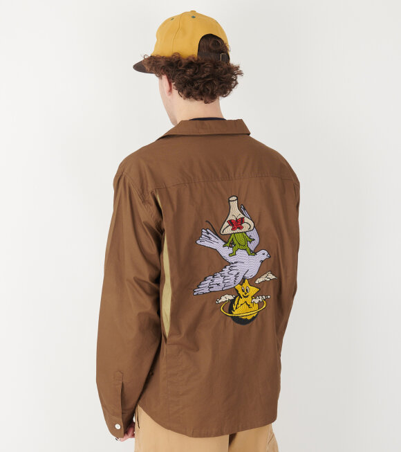 Brain Dead - Poplin Camp Collar Shirt Chocolate