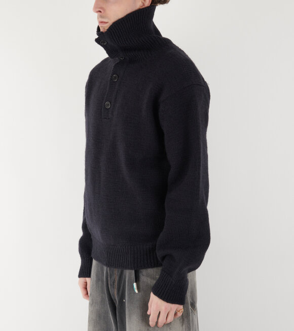 Amomento - Button Neck Knit Navy