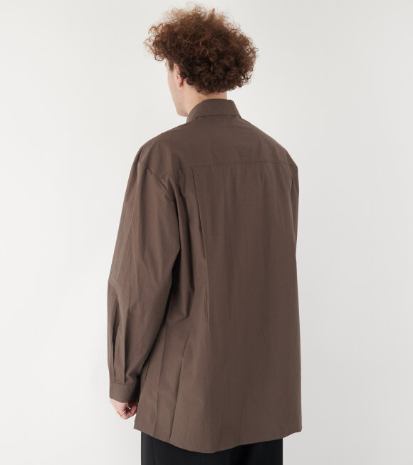 Amomento - Square Pocket Oversized Shirt Dark Brown