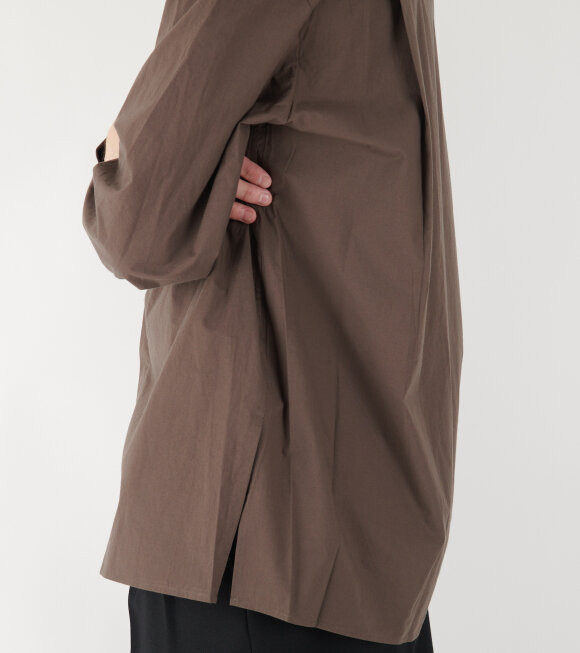 Amomento - Square Pocket Oversized Shirt Dark Brown