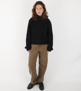 Full Needle Crop Blouson Black