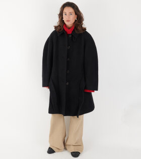 Alpaca Raglan Coat Black