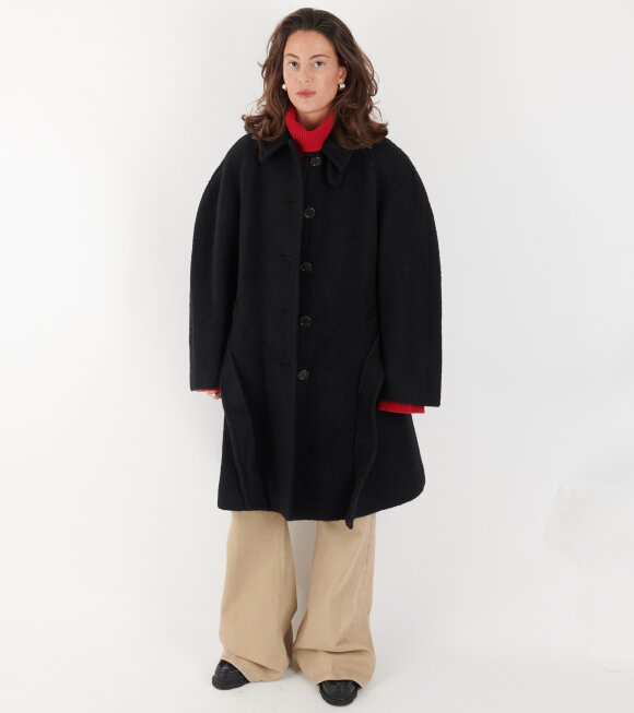 Amomento - Alpaca Raglan Coat Black