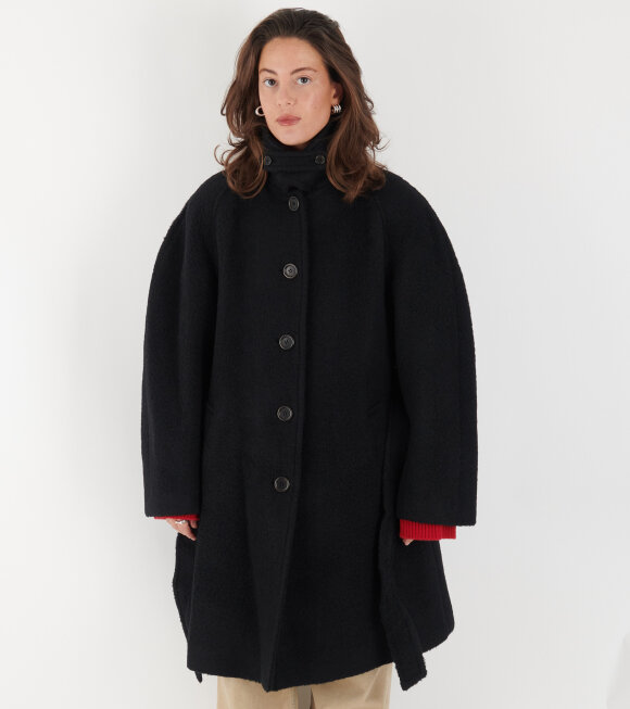 Amomento - Alpaca Raglan Coat Black