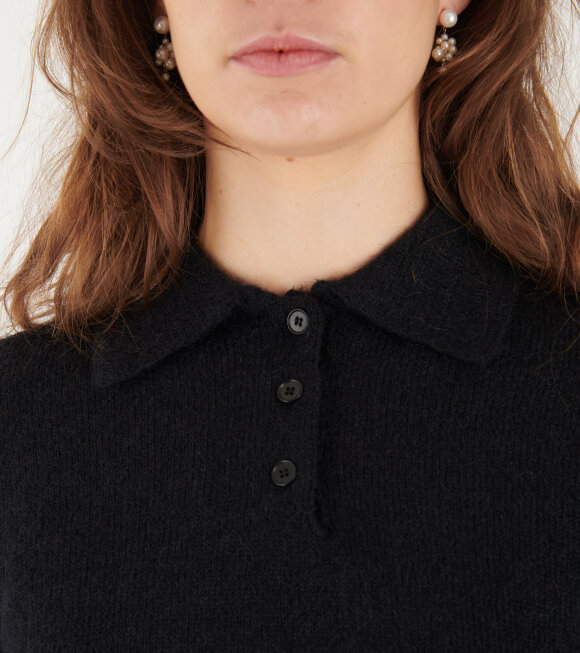 Amomento - Mohair Collar Knit Black