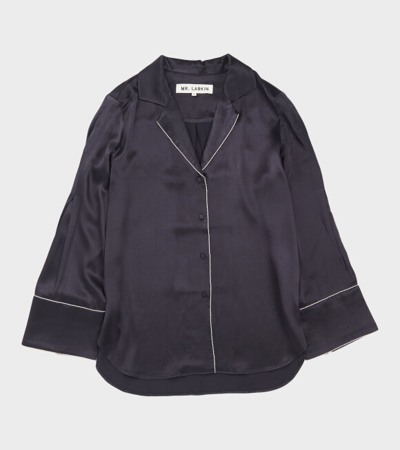 Mr. Larkin - Phoebe Satin Shirt Midnight