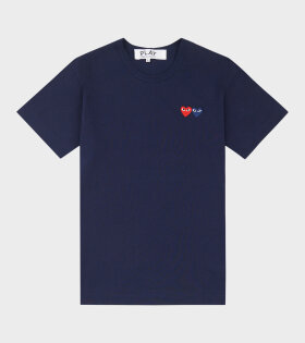 Comme des Garcons PLAY - U Double Heart LS T-shirt Navy