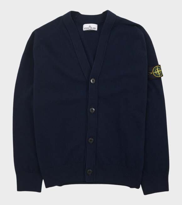 Stone Island - Virgin Wool V-neck Cardigan Navy 