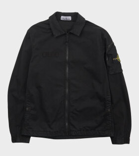 Cotton Zip Overshirt Black