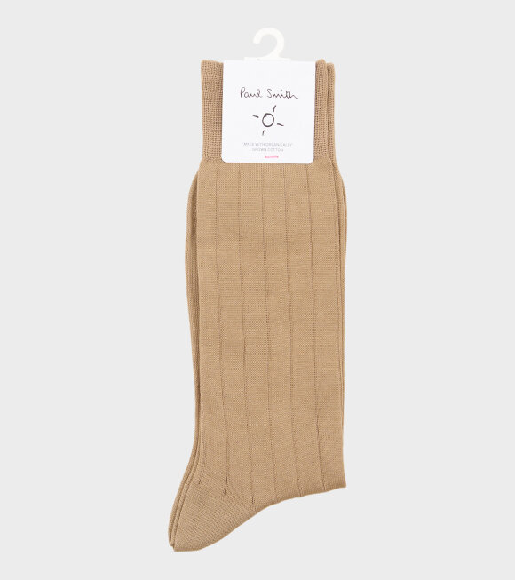 Paul Smith - Plain Rib Socks Light Camel