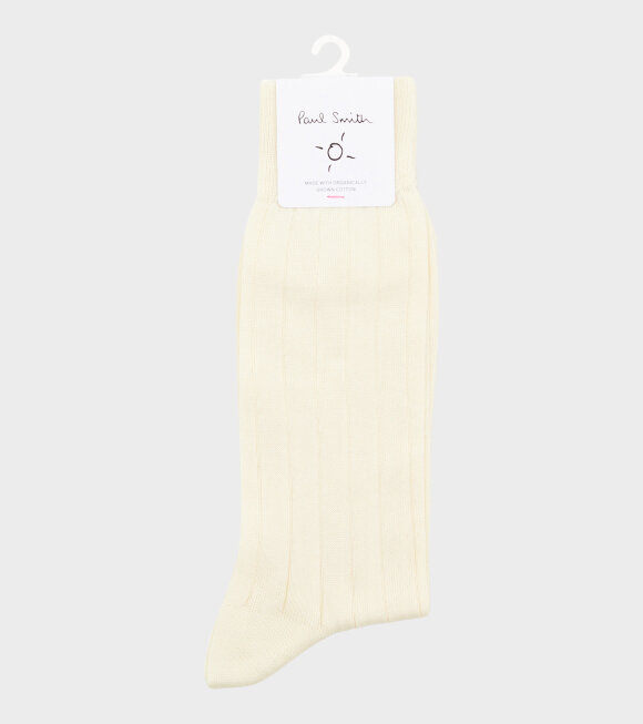 Paul Smith - Plain Rib Socks Off-white