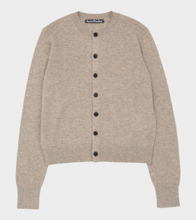 Face Logo Cardigan Beige