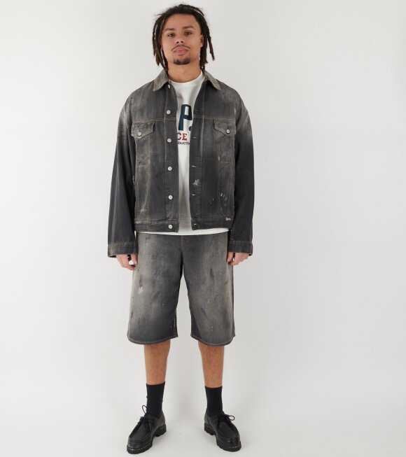 Acne Studios - Distressed Baggy Denim Shorts Black