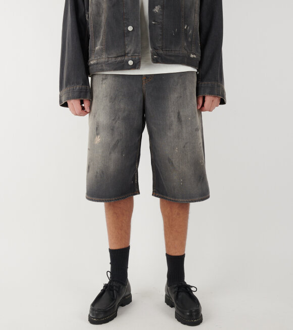 Acne Studios - Distressed Baggy Denim Shorts Black