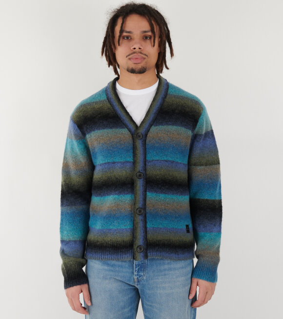 Paul Smith - Merino Wool Blend Cardigan Blue Faded Stripe