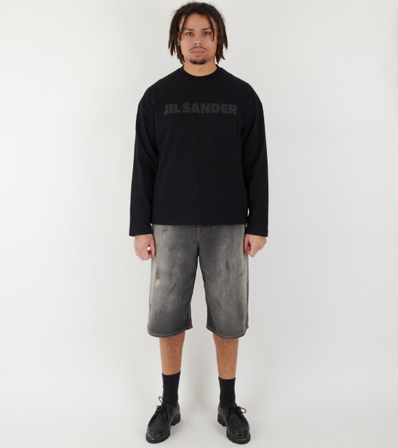 Jil Sander - L/S Cotton Jersey Logo T-shirt Black