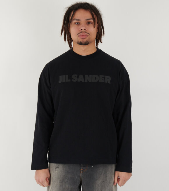 Jil Sander - L/S Cotton Jersey Logo T-shirt Black