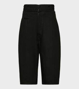 Spliced Cotton Shorts Black