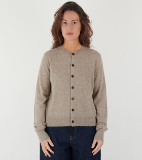 Face Logo Cardigan Beige