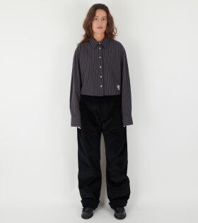 Corduroy Box Trousers Black