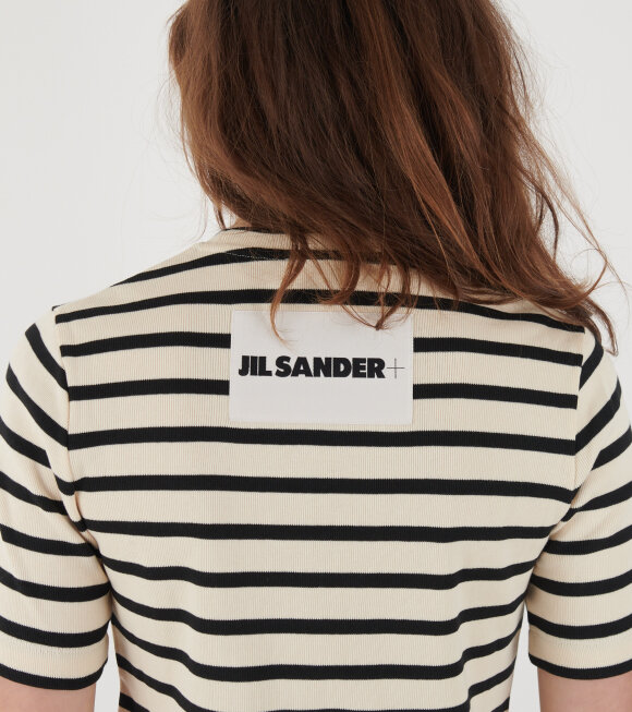 Jil Sander - Striped S/S Crew Neck T-shirt Off-white/Black