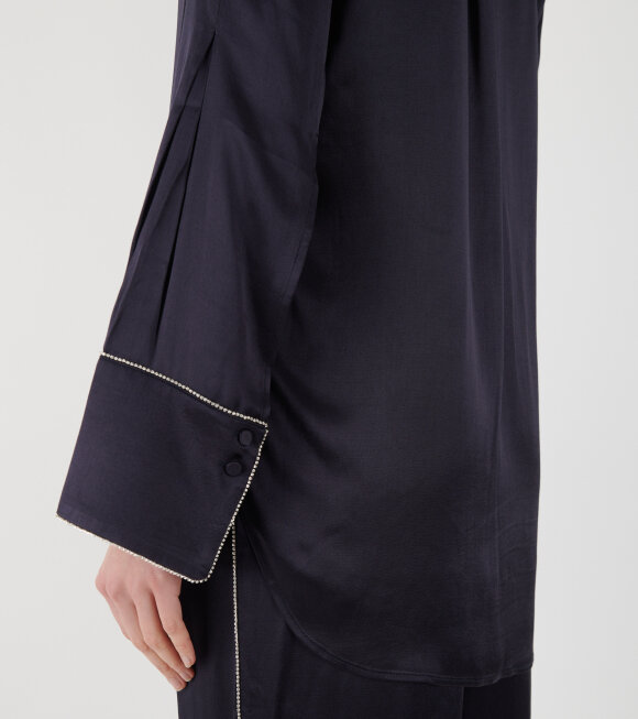 Mr. Larkin - Phoebe Satin Shirt Midnight