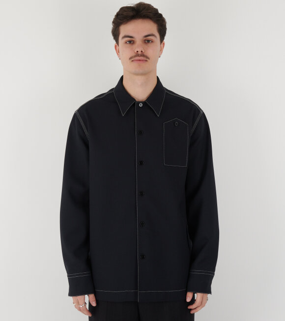 Jil Sander - White Stitching Shirt Black