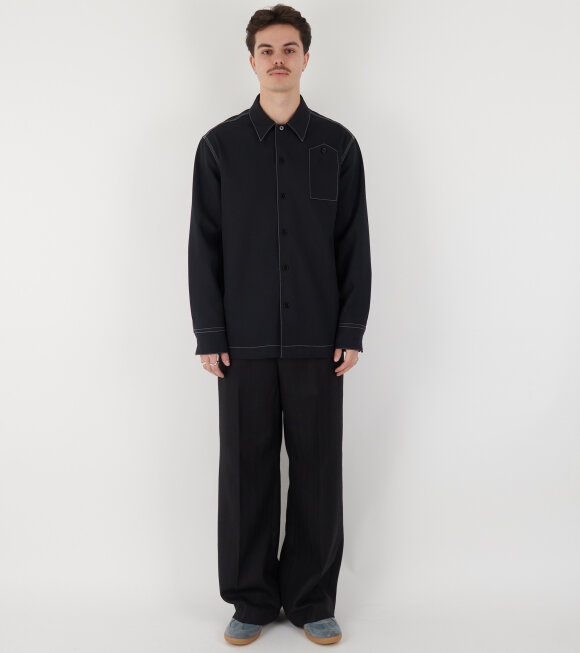 Jil Sander - White Stitching Shirt Black