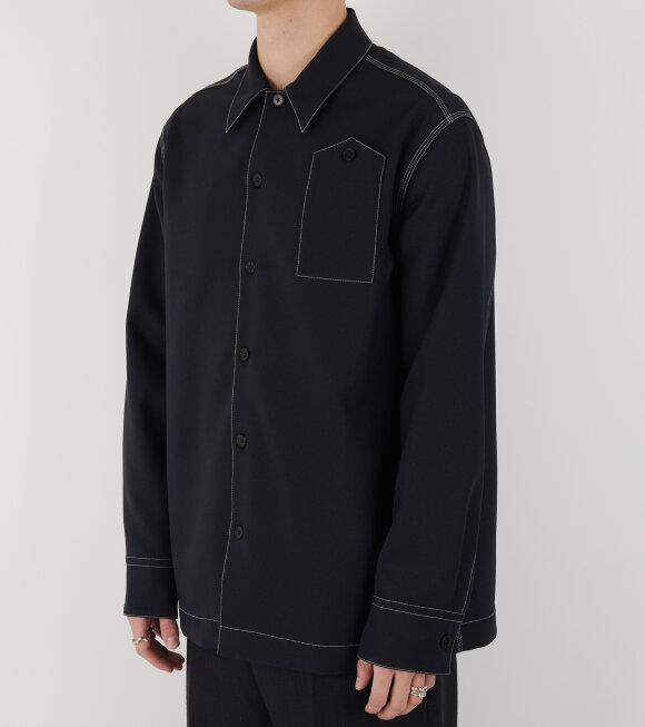 Jil Sander - White Stitching Shirt Black