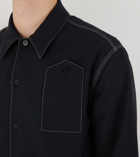 Jil Sander - White Stitching Shirt Black