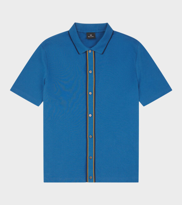 Paul Smith - S/S Button Front Polo Blue