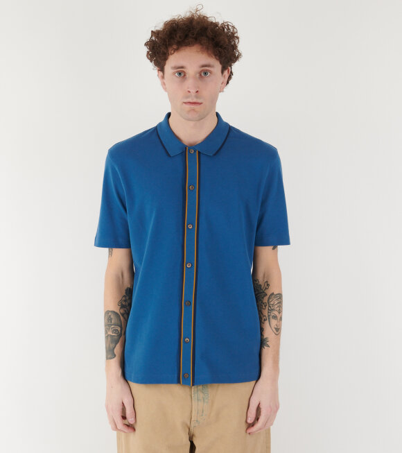 Paul Smith - S/S Button Front Polo Blue